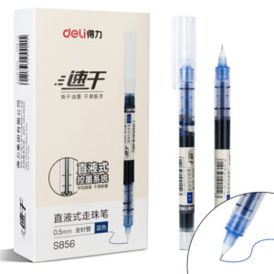 得力S856直液式走珠笔 全针管 0.5MM(蓝)(支)