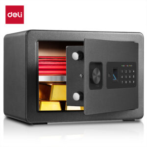 得力33559指纹密码保险柜保管箱H250(黑色)(台)