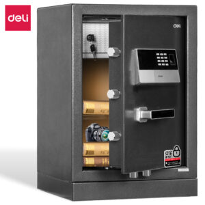 得力4072指纹密码保险箱保管箱H595(银灰)(台)