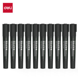 得力S555大双头记号笔(黑)(支)