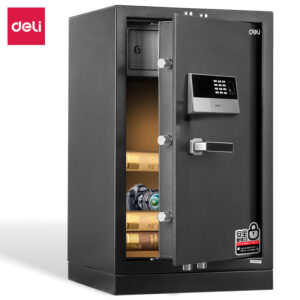 得力4074指纹密码保险箱保管箱H795(银灰)(台)