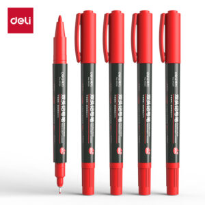 得力思达6824小双头记号笔(红)(支)