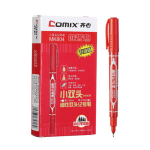 齐心MK804 2.0-0.5MM 小双头记号笔(红)(支)