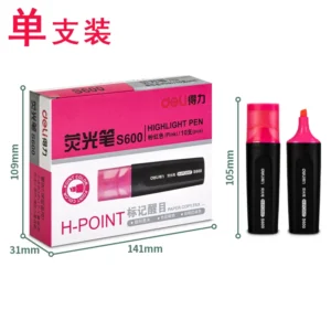 得力S600荧光笔(粉)(支)