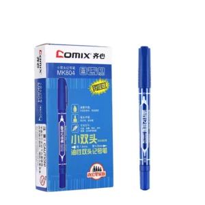 齐心MK804 2.0-0.5MM 小双头记号笔(蓝)(支)