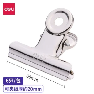 得力9524-4﹟圆形铁票夹38mm袋装(6个/包)