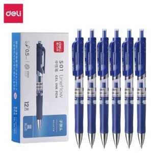 得力S01按动中性笔0.5mm弹簧头(蓝)(支)