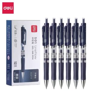 得力S01按动中性笔0.5mm弹簧头(墨蓝)(支)