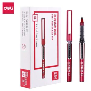 得力S657直液式走珠笔 全针管 0.5MM(红)