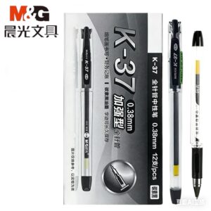 晨光K37按帽中性笔 0.38mm子弹头(黑)(支)