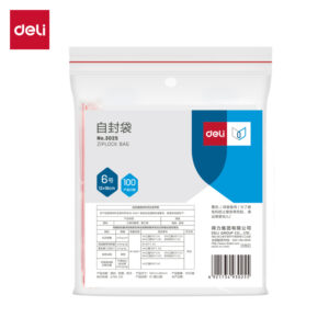 得力3025自封袋(透明)-6号(100个/包)160ｘ120mm0.04mm