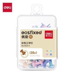 得力0021-A彩色工字钉(混)(35只/盒)
