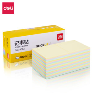 得力9082宜优彩色记事贴76*76mm100张(混)(袋)