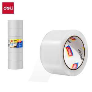 得力30333封箱胶带60mm*100y*45um(6卷/筒)(普透)