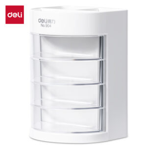 得力904多功能笔筒(白)