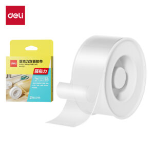 得力JL521双面透明胶带2mm*3cm*2m(透明)(1卷/盒)