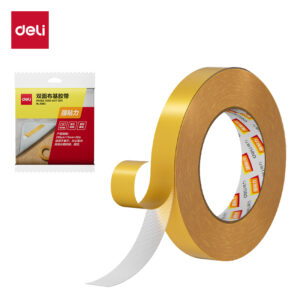 得力30802双面布基胶带15mm*20m*280μm(棕色)(1卷/袋)