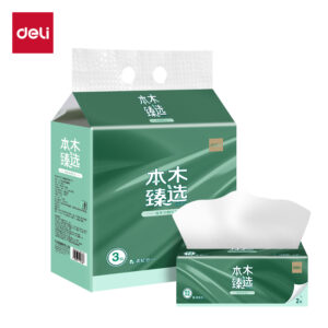 得力木本臻选MR2200-02软抽纸2层200抽(L码)(绿)(包)