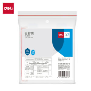 得力3028自封袋(透明)-9号(100个/包)265ｘ200mm0.04mm