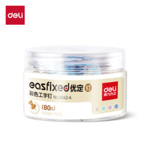 得力0042-A彩色工字钉(混)(80只/筒)