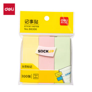 得力66306纯优彩条记事贴76*25mm-3*100张(混)(袋)