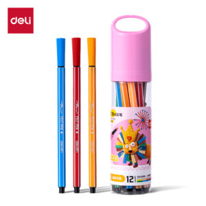 得力6952水彩笔12色(粉)