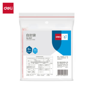 得力3027自封袋(透明)-8号(100个/包)230ｘ170mm0.04mm