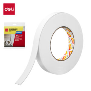 得力30411EVA泡棉双面胶带18mm*5y*2.5mm(白)(1卷/袋)