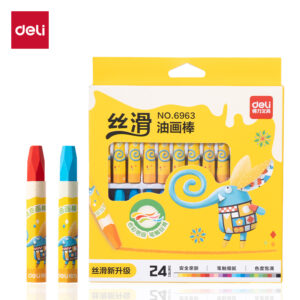 得力6963油画棒-24色(混)(24支/盒)
