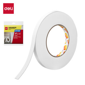 得力30410EVA泡棉双面胶带12mm*5y*2.5mm(白)(1卷/袋)