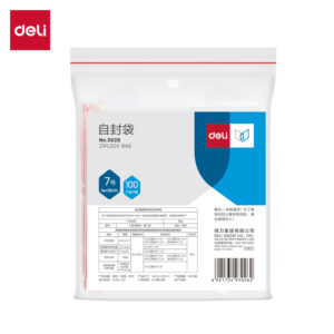 得力3026自封袋(透明)-7号(100个/包)190ｘ140mm0.04mm