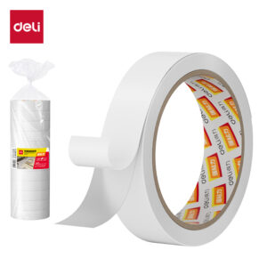 得力30403棉纸双面胶带24mm*10y*80um(白)(12卷/袋)