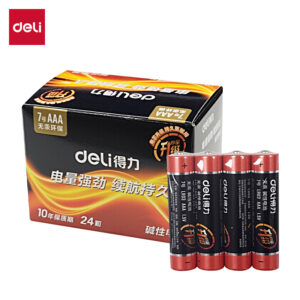 得力18507碱性7号电池4粒热缩装(黑)