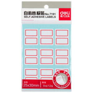 得力7191自粘性标贴(红色带框)(25*30mm)(本)