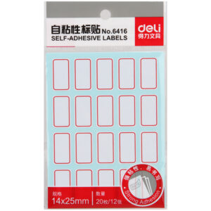 得力6416自粘性标贴(红色带框)(14*25mm)(本)