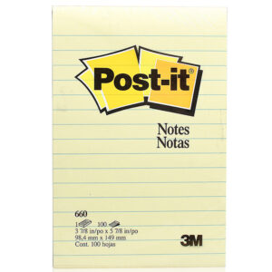 3M 便条纸经典系列横线条 660 4*6 1/72 黄色