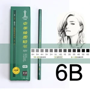 中华 绘图铅笔 101 6B 12支/盒