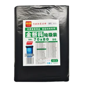 利得0365 新料绿字加厚垃圾袋 70*80cm 50只/包 黑色