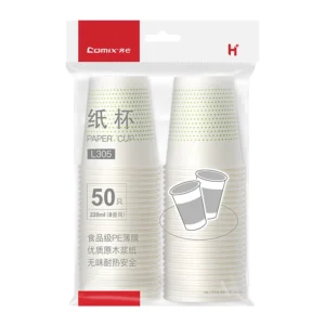 齐心 健康纸杯 L305 220ml/8安士 50个装 白色