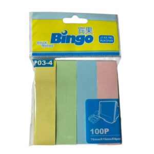 宾果P03-4记事贴76*19mm*4色100张*4(混)(袋)