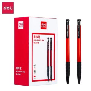 得力6546圆珠笔0.7mm子弹头(红)