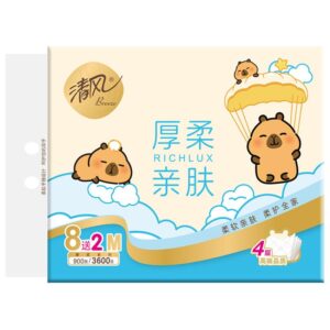 清风 软抽面巾纸 BRA1MH 4层 170*154mm 90抽/包 厚柔系列