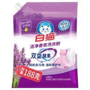 白猫 洗衣粉 1.088kg 洁净香氛 双重酵素 薰衣草芬芳 导流嘴