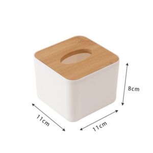 竹木盖塑料纸巾盒  方形 长11*宽11*高8CM