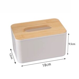 竹木盖塑料纸巾盒  长方形  中号 长18*宽12*高9.5CM