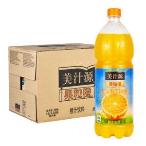美汁源橙汁饮料营养果粒橙1.25L*12瓶装 纸箱装