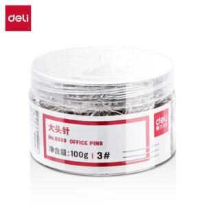 得力0039大头针(100克/筒)